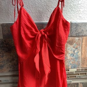Red peplum tank NWT